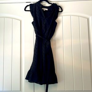 Mini black dress with ruffles